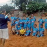 De volta às atividades, crianças do Projeto Social do Campo Nobre conheceram a quadra de esportes