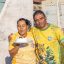 Organizadores celebram à beira do campo, com muita festa, o aniversário da Thay, uma das grandes incentivadoras do futebol amador